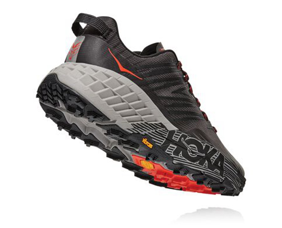 Hoka Australia One One Speedgoat 4 - Mens Trail Shoes Black - NLVBU-9351